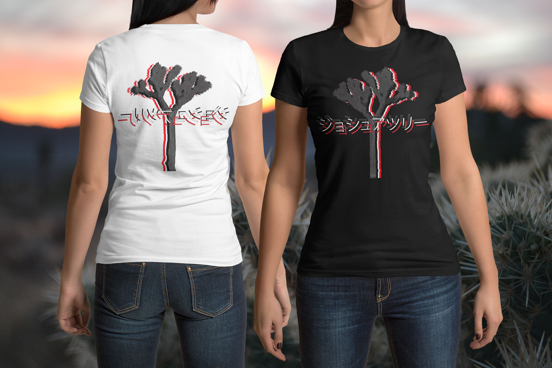 the secret tours JTCA series Japanese Joshua Tree Tee T Shirt black white red 2